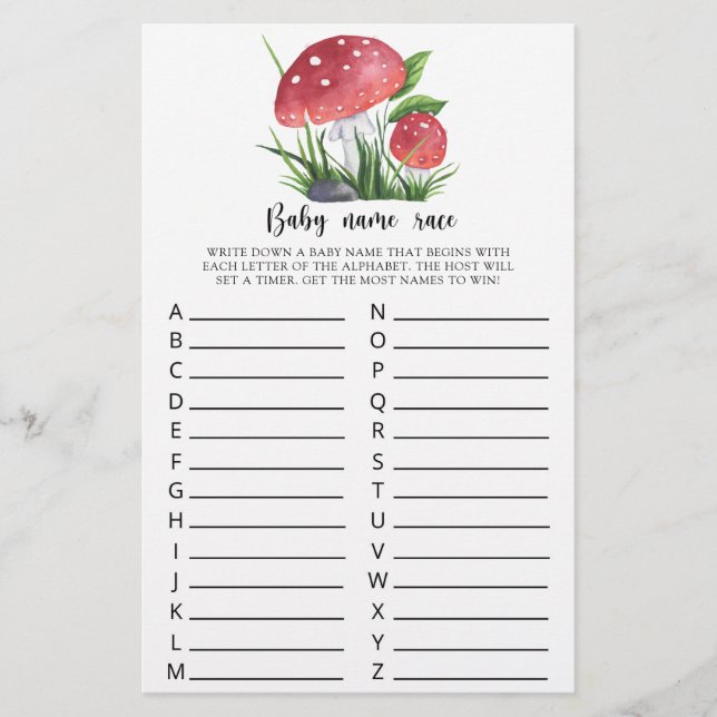 Babydusche mit Wasserfarbe Kindernahrung Rennspiel (Vorderseite)