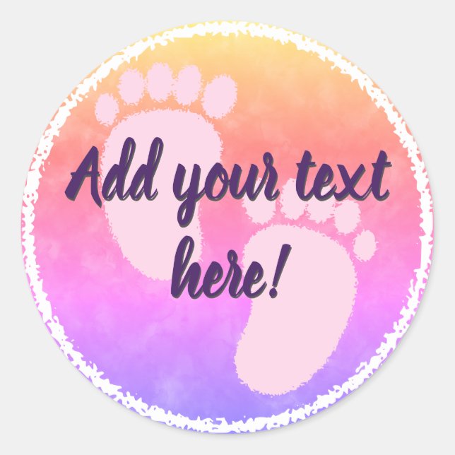 Babydusche mit Wasserfarbe Runder Aufkleber (Vorderseite)