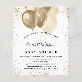 Babydusche mit weißem Glitzer Flyer