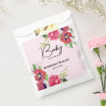 Babydusche Moderne Rosa Blume auf Light Pink