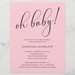 Babydusche Modernes Script Blush Baby Dusche Flyer