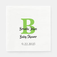 Babydusche Monogramm Name Grün Jungle Thema