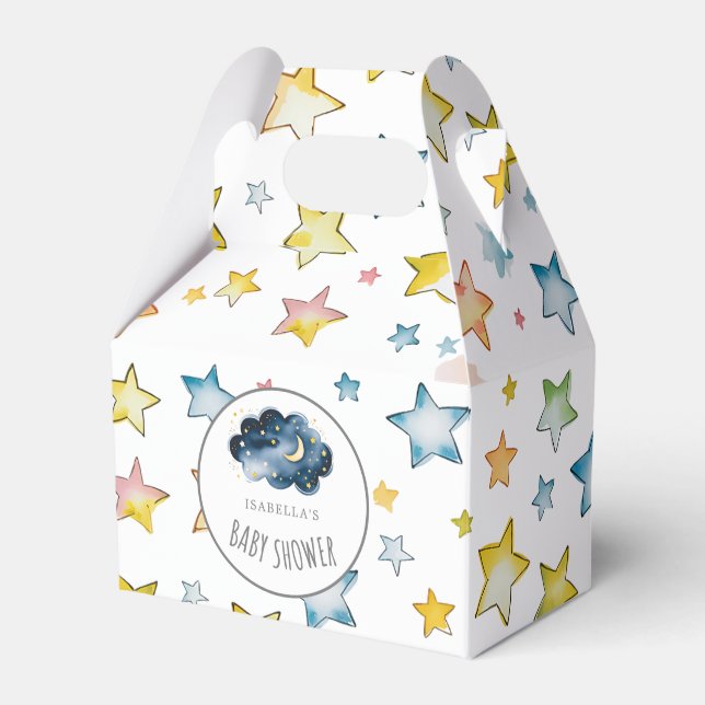 Babydusche "Moon and Stars" Geschenkschachtel (Vorderseite)