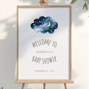 Babydusche "Moon and Stars" Willkommenspender Poster