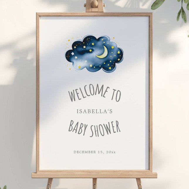 Babydusche "Moon and Stars" Willkommenspender Poster (Von Creator hochgeladen)
