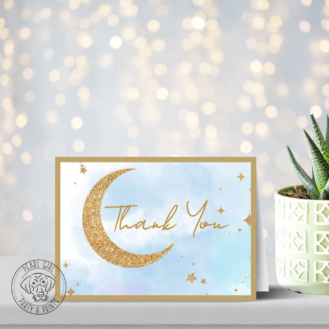 Babydusche Moon & Stars Danke Karte (Von Creator hochgeladen)