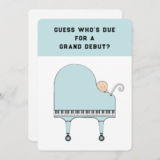 Babydusche Musik Thema Einladung (Vorne/Hinten)