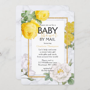 Babydusche nach Mail Gelbe Rose Einladung