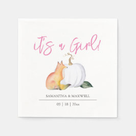 Babydusche Napkins Fall Woodland Pumpkin Serviette