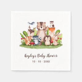 Babydusche Napkins Woodland Animals Forest Boho Serviette