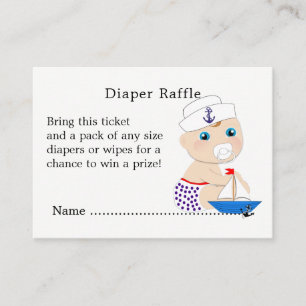 Babydusche Nautical Boys Niedlich Sailor Blue Begleitkarte