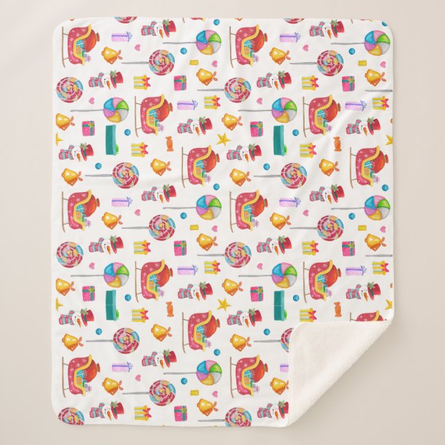 Babydusche neue Babygeschenke Hütte Bonbons Sherpadecke (Vorderseite)