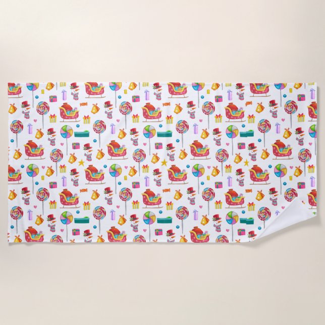 Babydusche neue Babygeschenke Hütte Bonbons Strandtuch (Vorderseite)