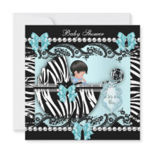 Babydusche Niedlich Baby Boy Blue Zebra Lace