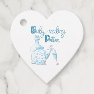 Babydusche Niedlich Blue Baby Maaking Pose Geschenkanhänger