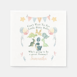 Babydusche Niedlich Dinosaurier Mama Name Orange Serviette