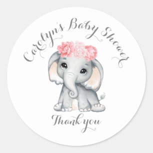 Babydusche Niedlich Elefant Danke Sticker