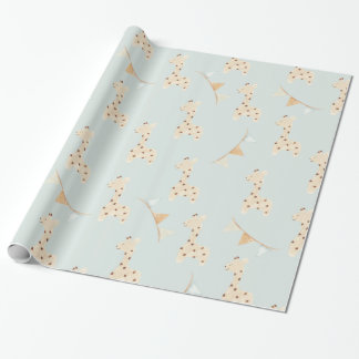 Babydusche niedlich Giraffe Geschenkpapier