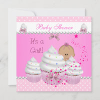 Babydusche Niedlich Girl Pink Cupcake Sprinkle