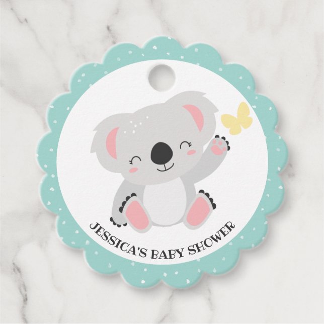 Babydusche niedlich Mama und Baby Koala Top Koalit Geschenkanhänger (Vorderseite)