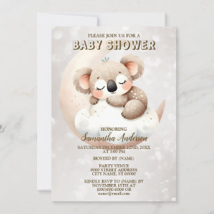 Babydusche Niedlich Schlafen Baby Koala Tier Einladung