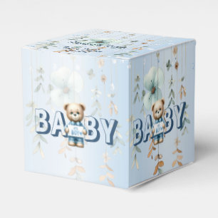 Babydusche Niedlich Teddy Bear Blue Floral Schöne Geschenkschachtel
