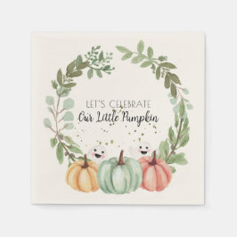 Babydusche Niedlich zwischen Wasserfarbenkürbis Serviette