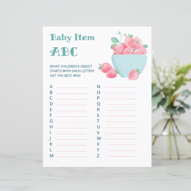 Babydusche niedliche Erdbeeren. (Stehend Vorderseite)