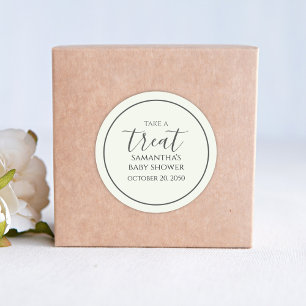 Babydusche Niedliche Kalligrafie Script Leckerei G Runder Aufkleber