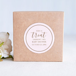 Babydusche Niedliche Kalligrafie Script Pink Lecke Runder Aufkleber