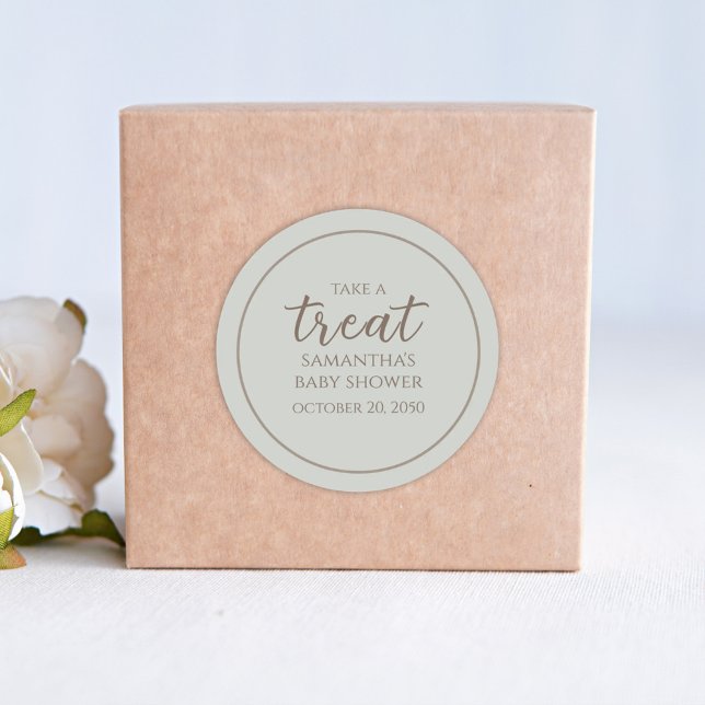 Babydusche Niedliche Kalligrafie Script Vintag Sag Runder Aufkleber (Von Creator hochgeladen)