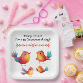 Babydusche Niedliche Wasserfarbe Pappteller