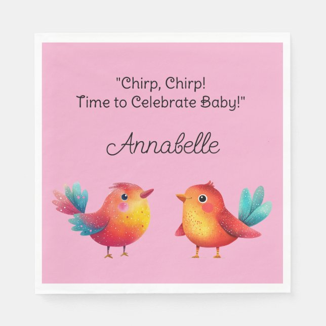 Babydusche Niedliche Wasserfarbe Serviette (Vorderseite)