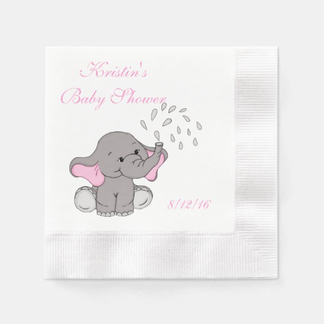 Babydusche, Niedliches Elefantenpapier Napkin Serviette (Vorderseite)