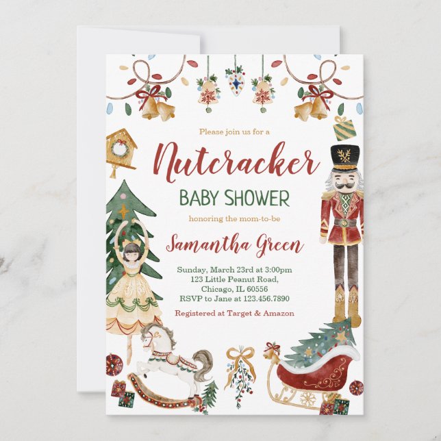 Babydusche Nutcracker Einladung (Vorderseite)