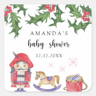 Babydusche Nutcracker Quadratischer Aufkleber