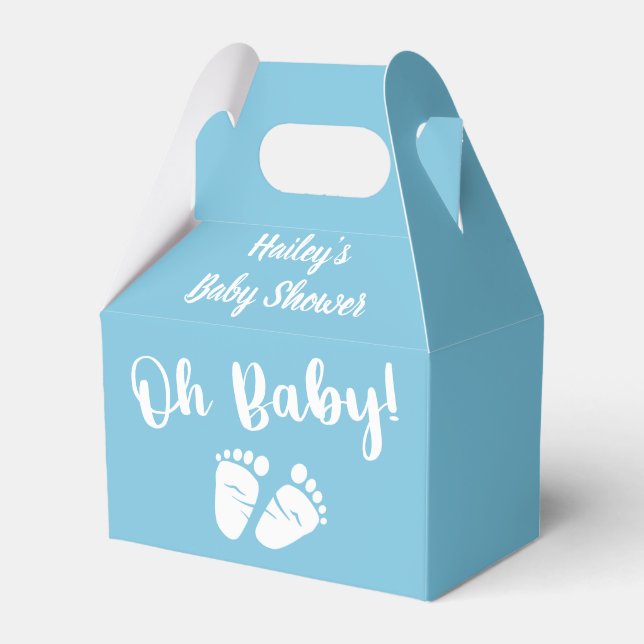 Babydusche Oh Baby Feet Blue Geschenkschachtel (Vorderseite)