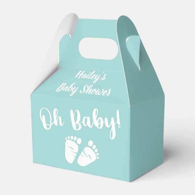 Babydusche Oh Baby Feet Minze Green Fee Box Geschenkschachtel (Vorderseite)