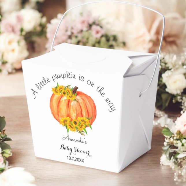 Babydusche Orange Pumpkin Fall White Geschenkschachtel (Von Creator hochgeladen)