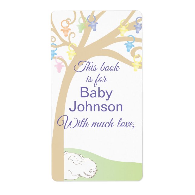 Babydusche "Paci Bunny" Buchzeichen Sheet von 8 (Vorne)