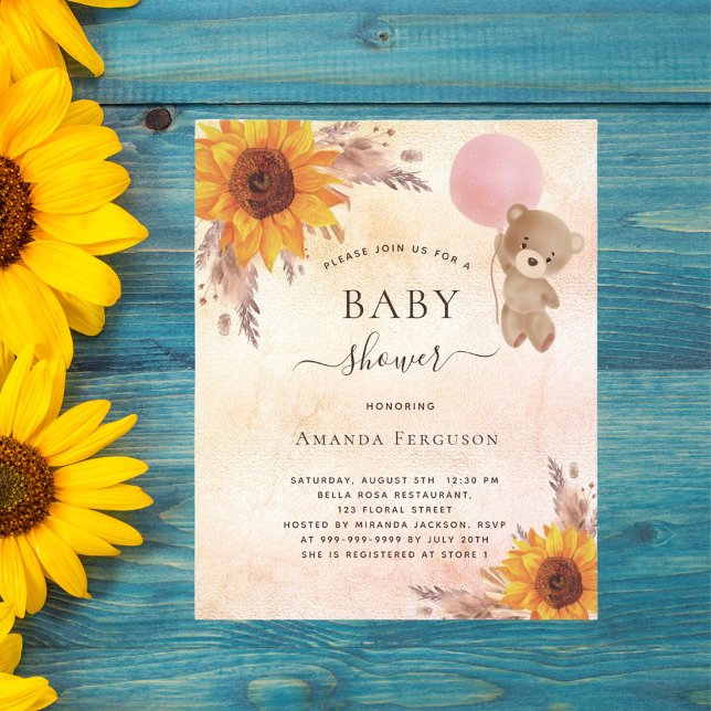 Babydusche Pampelgras Sonnenblume Teddy Budget Flyer (Von Creator hochgeladen)