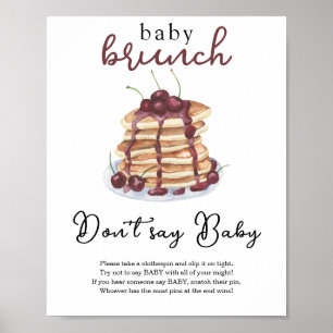 Babydusche Pancakes nicht sagen Baby Poster