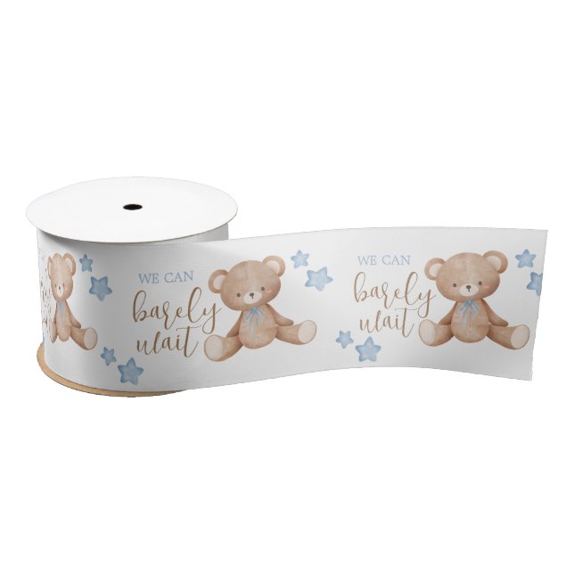 Babydusche Papierband - Bear Baby Dusche Satinband (Spule)