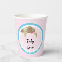 Babydusche Papiertüten "Turtle Pink/Blue" 8 oz.