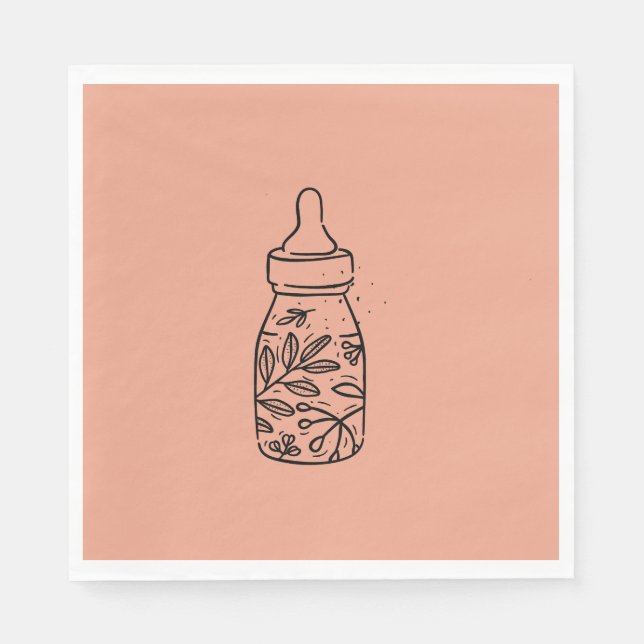 Babydusche Party Baby Flasche Mittagessen Napkins Serviette (Vorderseite)