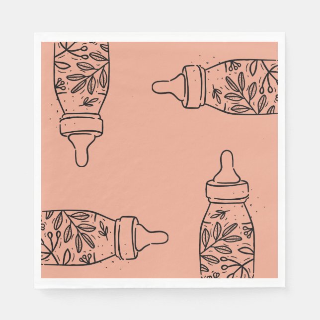Babydusche Party Baby Flasche Mittagessen Napkins Serviette (Vorderseite)