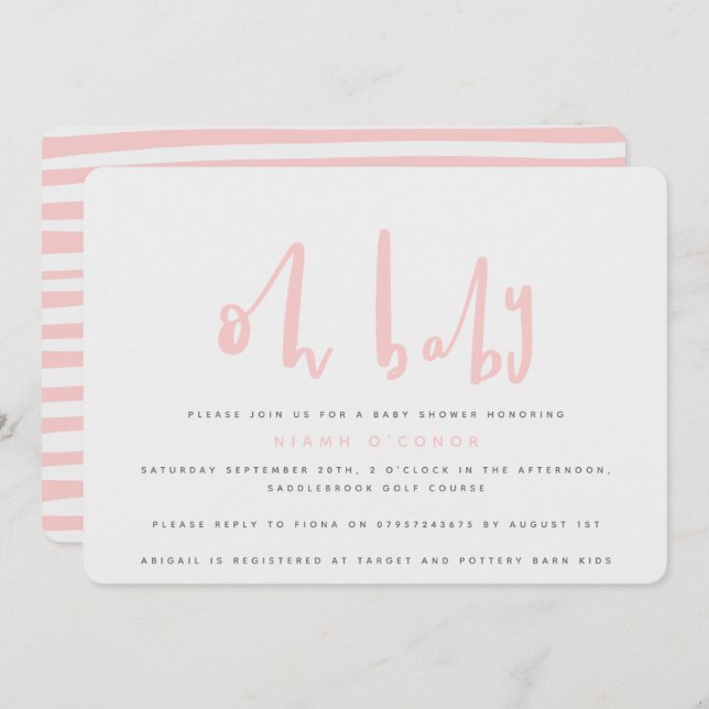 Babydusche, Party Einladung (Vorne/Hinten)