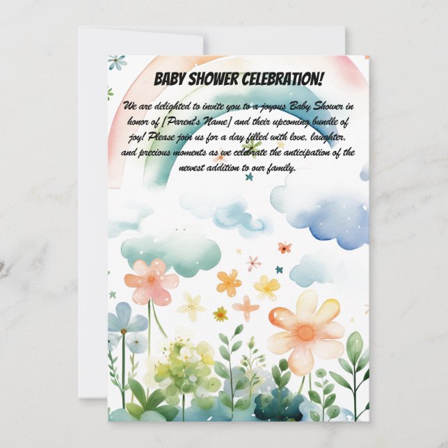 Babydusche Party Einladung (Vorderseite)