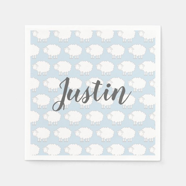 Babydusche Party-Servietten mit niedlichen Schafen Serviette (Vorderseite)
