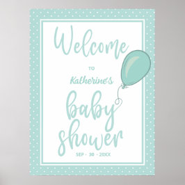 Babydusche Pastel Grün Gender Neutrale Begrüßung Poster